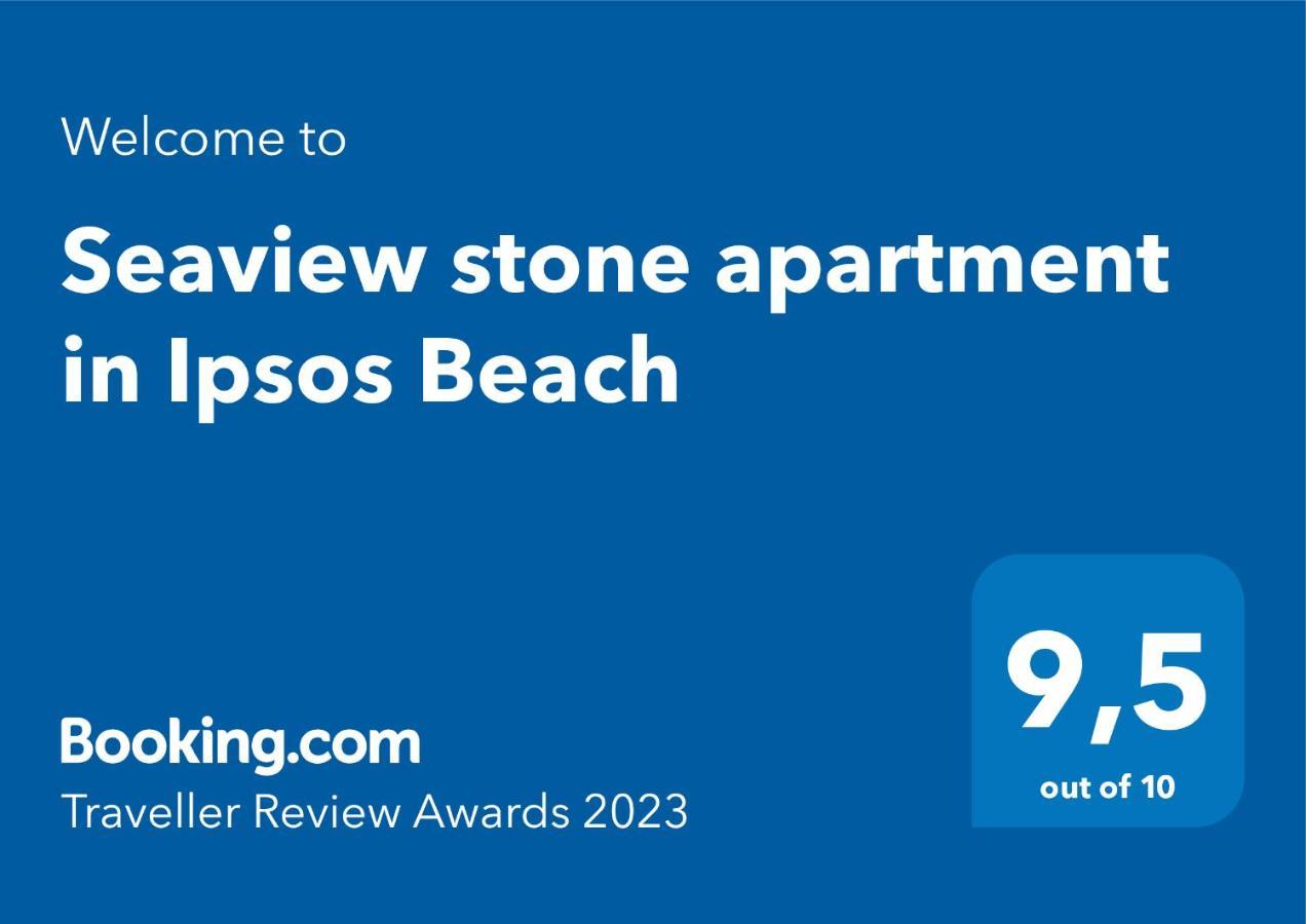 Seaview Stone Apartment In Ipsos Beach Luaran gambar